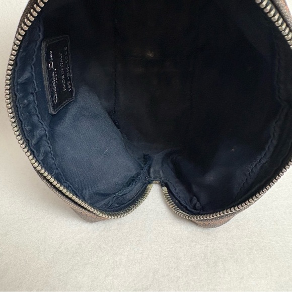 VTG CHRISTIAN DIOR Flight Zipper Small Denim Pouch Snap Pocket Blue Orange - Picture 9 of 16